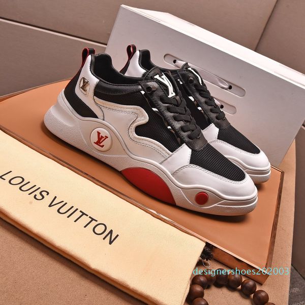 

2020 o1 fashion trend designer mens shoes leather mesh breathable comfortable outdoor shoes lace-up casual hiker shoes mens sneakers1 d03, Black