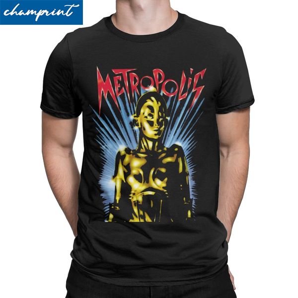 

мужские футболки metropolis fritz lang movie robot science фильм 100% хлопок топы hipster с коротким рукавом o шея тройники печатные футболк