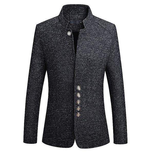 

factory wholesale casual single west men's suits slim fit small suit british gentleman stand collar jacket dropshipping blazers, White;black
