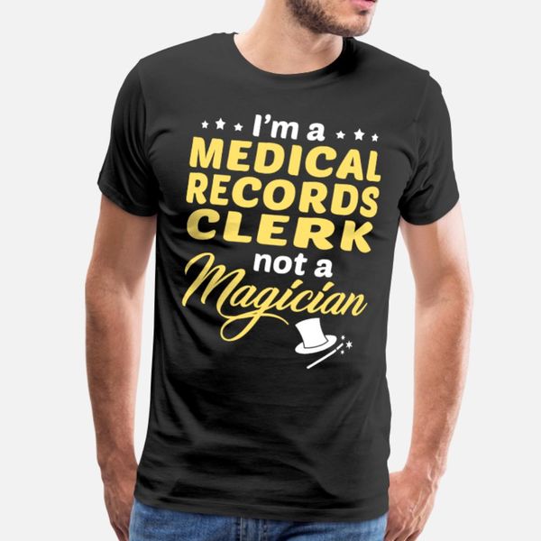 

medical records clerk t shirt men designs cotton plus size 3xl family cute breathable summer style outfit shirt