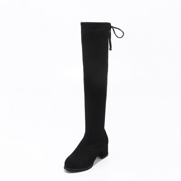 

stretch knee-high boots ladies riding boots, Black
