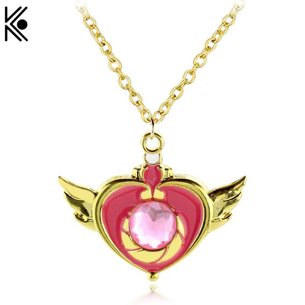 

pink girl necklace gold link chain sailor moon pendants accessories cosplay jewelry choker necklace anime sailor moon, Silver