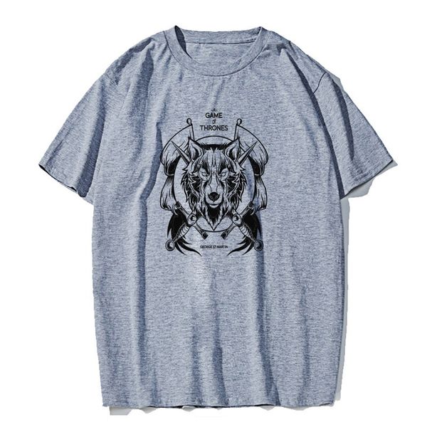

cosmic string 100% cotton wolf print men t shirt casual game of thrones men tshirt cool male t-shirt tee shirts