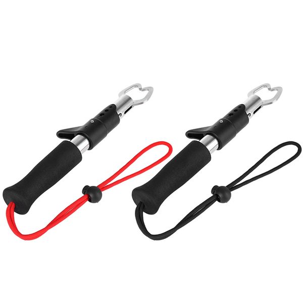 

portable fish gripper stainless steel handle grab carp fish lip grip alicate de pesca fishing tackle tools 2 colors +b