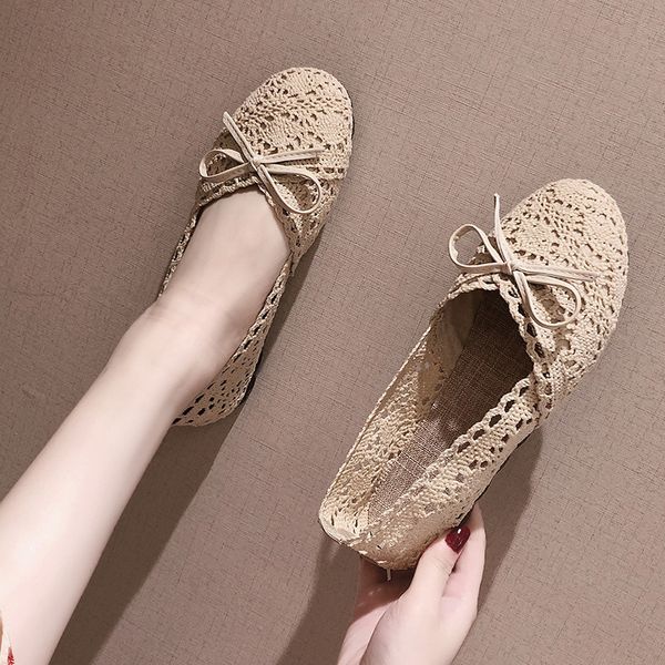 

round toe shoes women flats casual slip-on ladies shoes comfortable soft summer footwear non-slip a2516, Black
