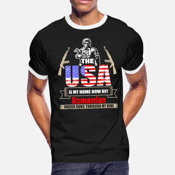 

the usa is my home now but romanian forever runs t t shirt men design short sleeve round neck normal sunlight new fashion summer shirt