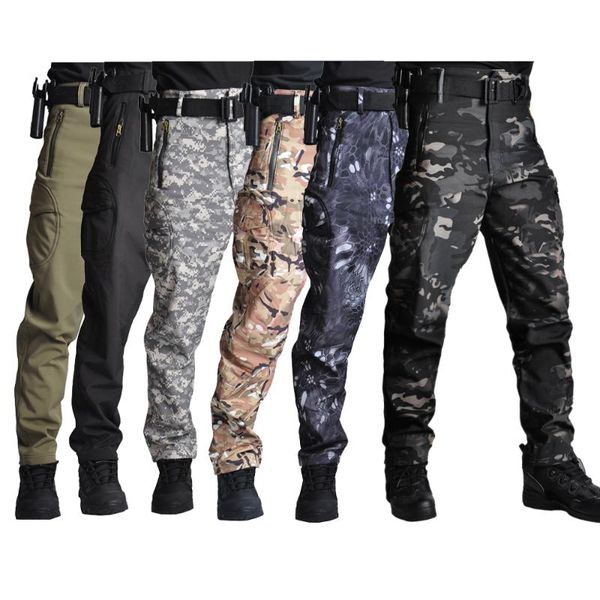 

hiking aiesoft trousers tactical pants men outdoor sports plus size waterproof outdoor pants camping climb run trousers, Black;green