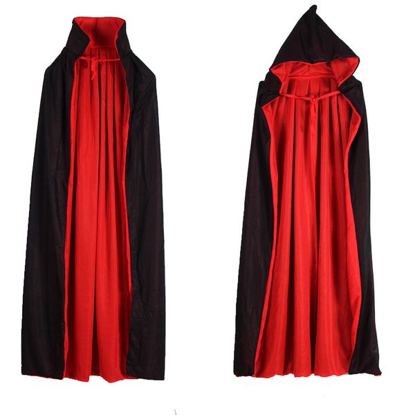 

vampire cloak cape stand-up collar cap red black reversible for halloween costume themed party cosplay men women, Black;red