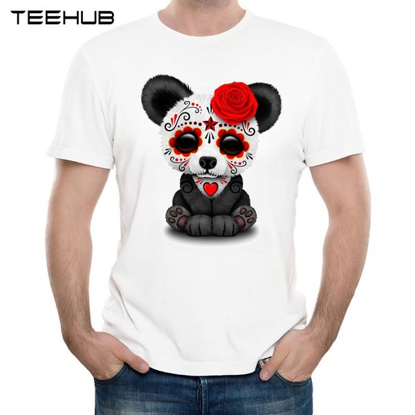

new arrivals 2019 men's summer fashion dead sugar skull panda printed short sleeve t-shirt cool soft tee