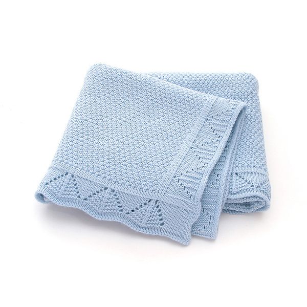 

baby blankets newborn swaddle blanket fashion solid knitted toddler stroller bedding soft quilt 100*80cm infant kids sleep cover