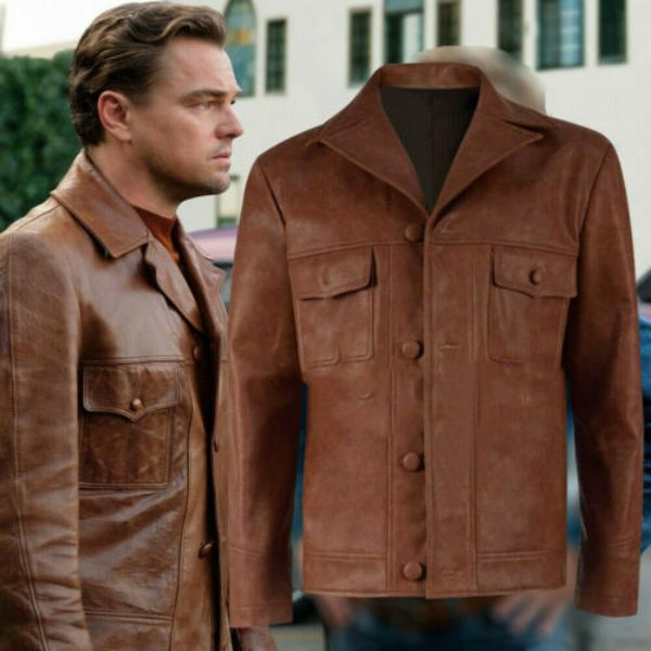 

once upon a time in hollywood rick dalton cosplay hollywood leather blazer jacke, Black;red