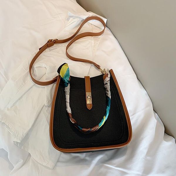 

lady bucket silk scarves handbags women shoulder bag crossbody classic colours bag