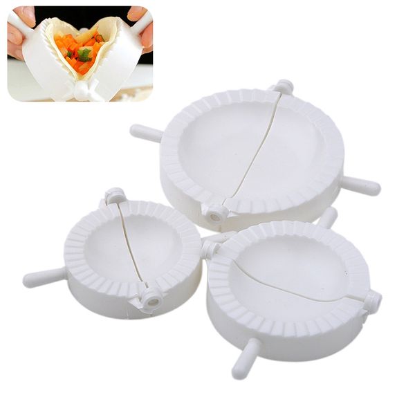 

3pcs non toxic portable white diy plastic dough press practical dumpling mold
