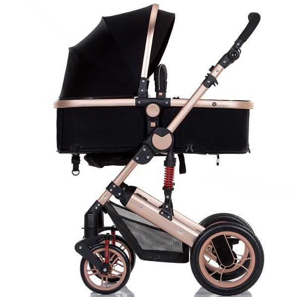 

lightweight luxury baby stroller 3 in 1 portable high landscape reversible stroller mom pink pushchair travel pram