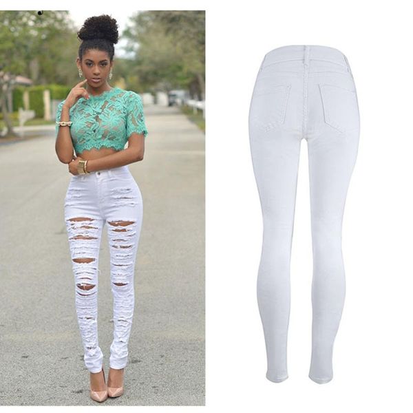 

womens denim skinny jeans soft and comfortable stretch pencil trousers slim long pants l50/0204, Blue