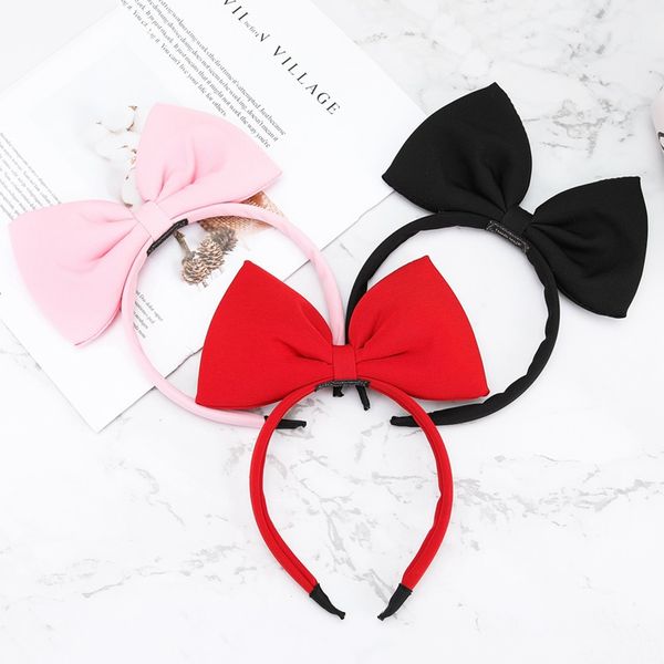 

2020 cute hairbands hair bow flower headband gold ribbon hair band big bowknot headbands girl head hoop girls accessories, Slivery;white