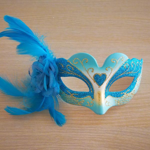 

for festival party new half mask colour crack feather with ball 6 select child mask face venice homeindustry kqxqy