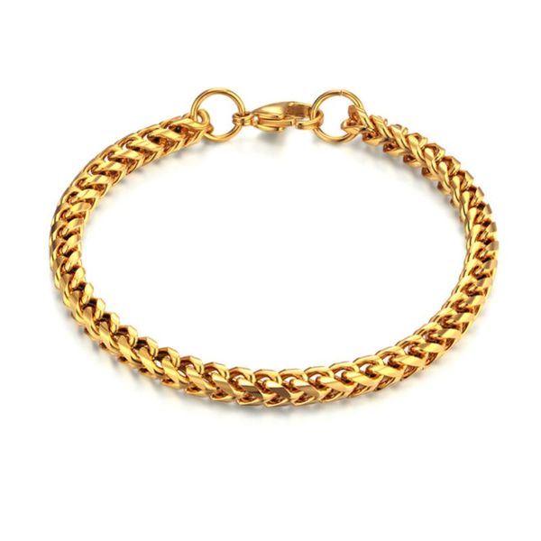 

браслет мужчины ювелирные изделия из нержавеющей стали 316l звено цепи браслет для мужчин / женщин оптовая braslet / 5mm золото цвет мужской, Black