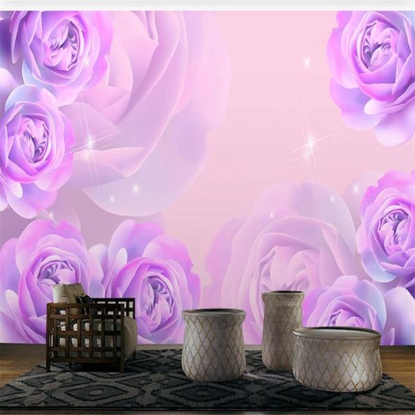 

3d murals wallpaper for living room fantasy rose flower wallpapers fashion modern minimalist tv background wall