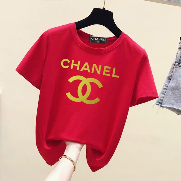

20 years famous designer fashion rainbow printing design t-shirt fashion women's short sleeve cotton home brand shirt breathable women, White