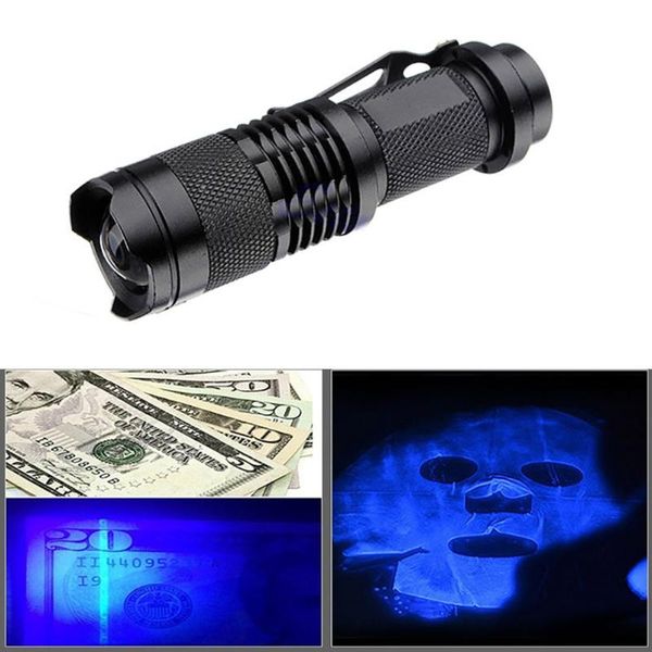 

flashlights torches dropship mini straight tube fluorescent test violet 365nm strong uv purple zoom light can be used for counterfeit