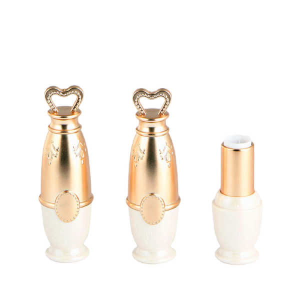 

storage bottles & jars 12.1mm empty lipstick tube white bottle with gold lip elegant cosmetic packaging contianers round plastic 30/50pcs