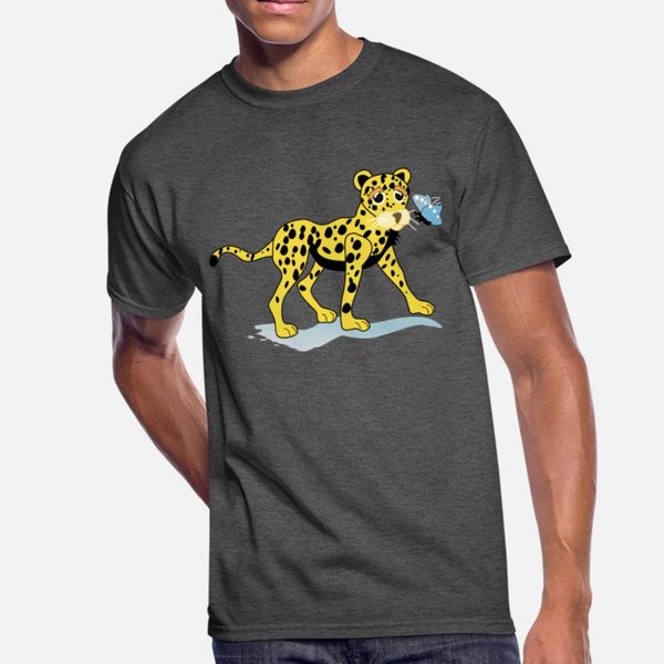 

cheetah t shirt men print short sleeve crew neck pattern fitness building summer style kawaii shirt