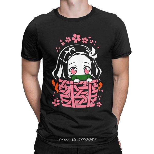 

new nezuko t-shirts men cotton t shirt demon slayer kimetsu no yaiba kamado tanjirou anime manga tshirt tees harajuku hip hop