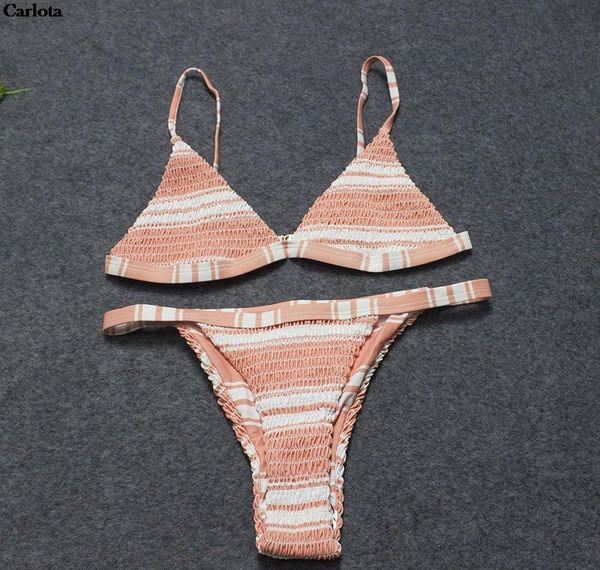 

sweet small fresh bikini candy color swimsuit pleated split ladies striped swimwear bikini swim bathing0698, White;black