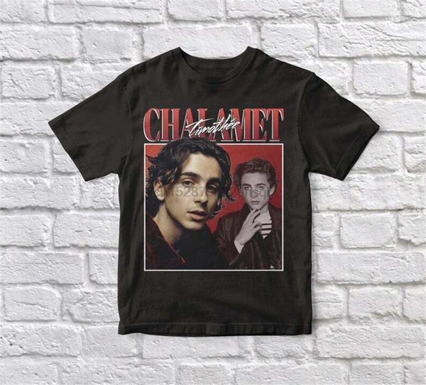 

timothee chalamet 90 vintage black tshirt reprinted printing tee shirt