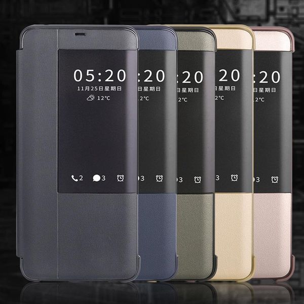 

cgjxsfor huawei mate 20 mate20 pro lite mate10 mate9 p30 pro lite window view flip pu leather phone case cover business smart phone case