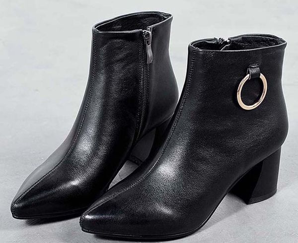 

fashion leather star women shoes woman leather short autumn winter ankle fashion brand women boots 05 px54, Black