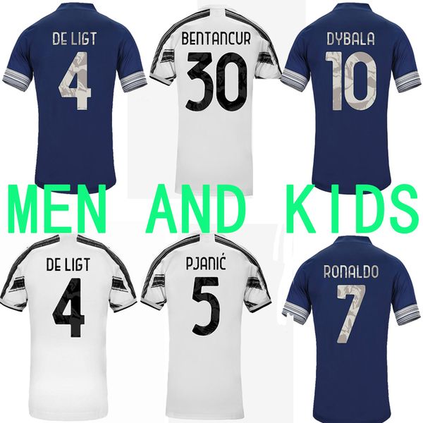 

20 21 youw home away blue mens fan version + kids soccer jerseys de ligt dybala short sleeves football shirt uniforms, Black