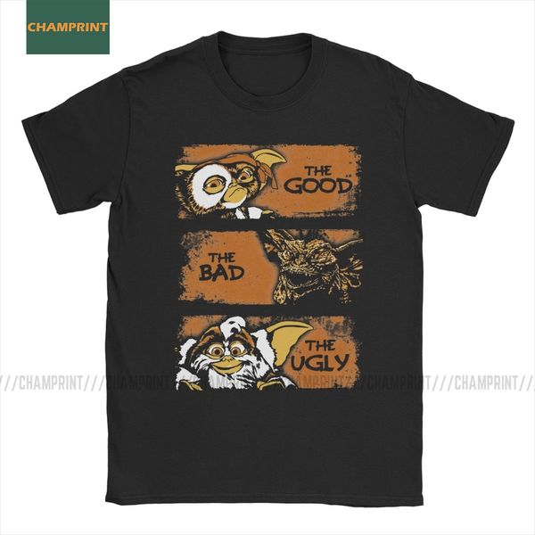 

men's the new batch gremlins t shirts gizmo 80s movie mogwai horror retro sci fi 100% cotton short sleeve tees summer t-shirts