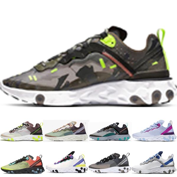 

sale running shoes men women react element 55 87 camo desert sand royal tint total orange all white sneakers shoes