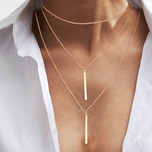 

fashion temperament multi-layer coin necklace simple and versatile gold chain necklace women trend 14k gold plated pendant for girls xl008, Golden;silver
