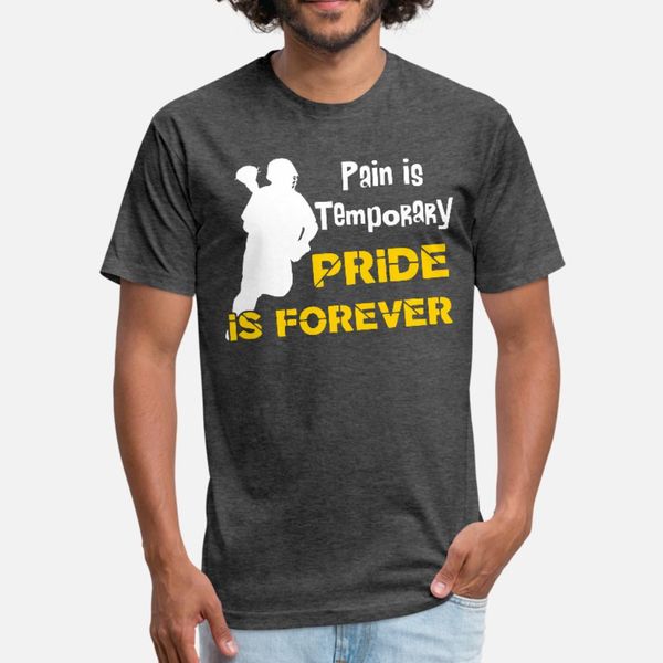 

lacrosse pain is temporary, pride is forever t shirt men character short sleeve round collar pictures anti-wrinkle funny casual trend shirt
