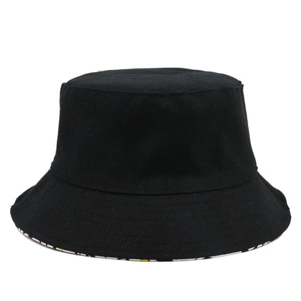 

women fisherman mens reversible bucket new gorras pattern black floral summer hats fashion caps for foxmother daisy outdoor hkzuw bdehome, Black;white