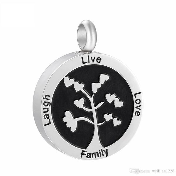 

gej001 family tree of life eternal love stainless steel cremation pendant hold loved one's ashes holder keepsake jewelry, Silver