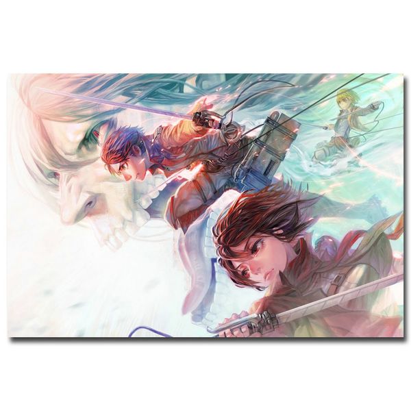 

attack on titan 1 2 mikasa ackerman anime art silk fabric poster print 12x18 20x30 24x36 inches pictures for room decor 020