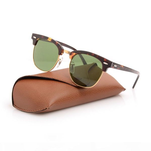 

classic plank sunglasses black tortoise frame glass lens sunglasses metal hinge sunglasses mens sun glasses semi-rimless womens glasses, White;black