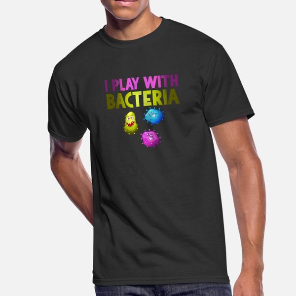 

поиграю с бактериями смешной наука lover nerd geek тенниска мужчины создать хлопковый crew neck мужской сумасшедший новый стиль лето outfit