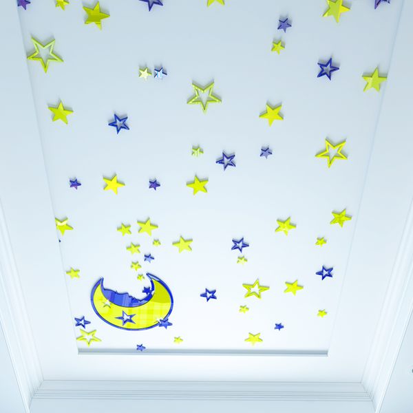 

star moon wall stickers acrylic 3d stereo wall sticker baby room kids bedroom decoration sticker cartoon wallpaper art decals