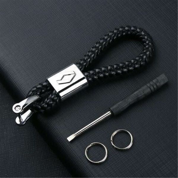 

car key chain braided rope suitable for renault cole ao laguna latitude wind lanta lisman car lock key chain ring, Silver