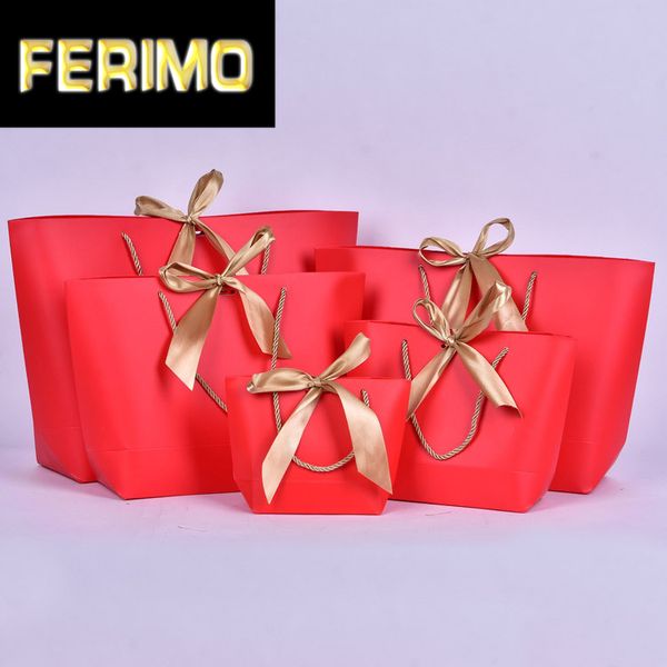 

large size gold present box for pajamas clothes books packaging gold handle paper box bags kraft paper gift bag with handles dec