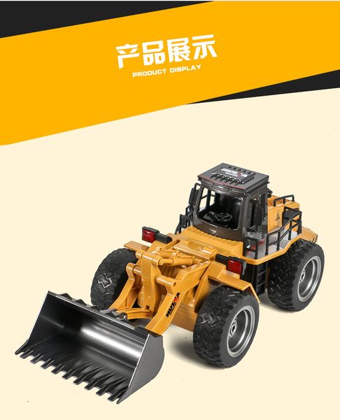 

kid toy six channel alloy version loaded bulldozer models wireless remote control cars multi functional project forklift
