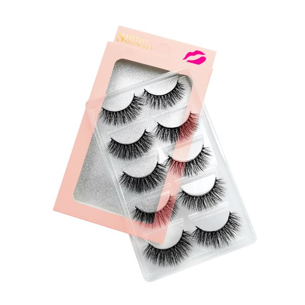 

ysdo natural hair long eyelashes thick faux mink lashes dramatic makeupfalse eyelashes 5 pairs volume lash wispy fake