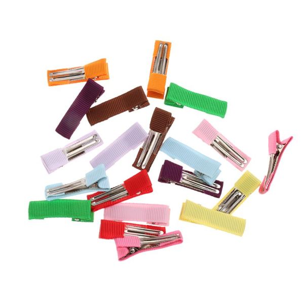 

20x способа высокого качества шикарный diy девочек аксессуары твердые ленты покрытый аллигатор заколки для волос шпильки, Slivery;white