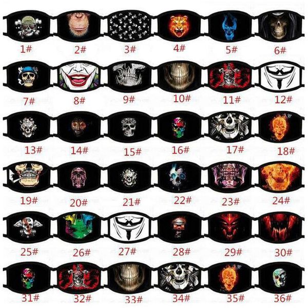 

cosplay designer halloween fashion dust cotton face windproof mask skull digital flag masks sports reusable homeindustry bvmdq
