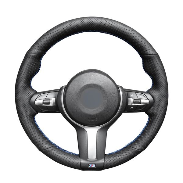 

black artificial leather car steering wheel cover for bmw f87 m2 f80 m3 f82 m4 m5 f12 f13 m6 x5 m f86 x6 m f33 f30 m sport